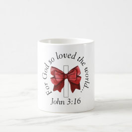 Caneca De Café Arco Vermelho Coquette João 3:16 Cruz