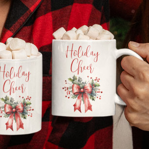 Caneca De Café Arco Vermelho de Script de Feira de Natal Moderno