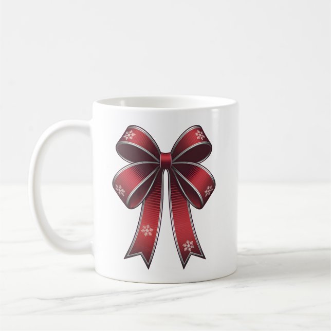 Caneca De Café Arco Vermelho e Flocos de Neve Design (Esquerda)