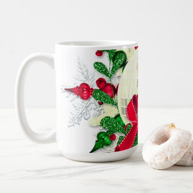Caneca De Café Arco Vermelho E Holly (Com Donut)