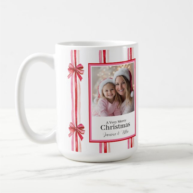 Caneca De Café Arcos rosa e vermelhos Mug de foto de Natal (Esquerda)