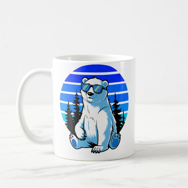 Caneca De Café Arctic Animal Polar Bear Lover Cool Sunglasses Pol (Esquerda)