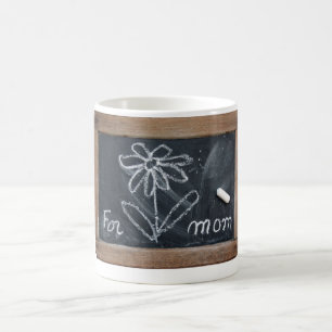 Caneca De Café Ardoise 10 Flor para a Mãe Lã Branca