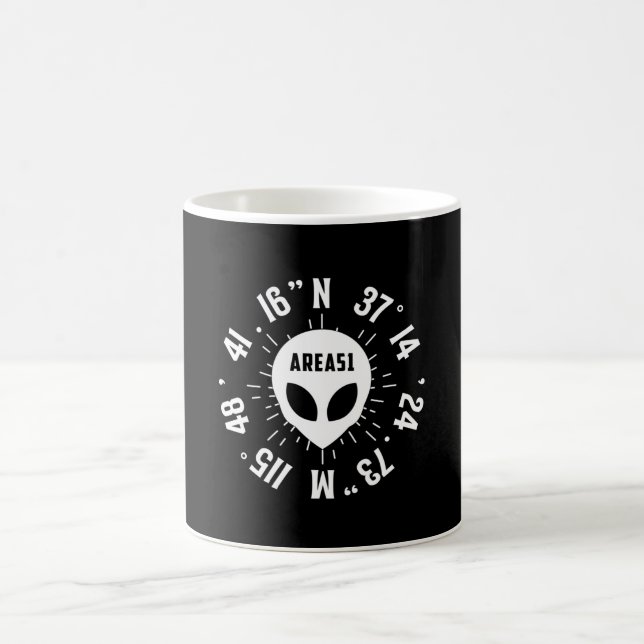 Caneca De Café Área Da alienígena 51 Cabeça Ufo Aliens Espaço Pre (Centro)