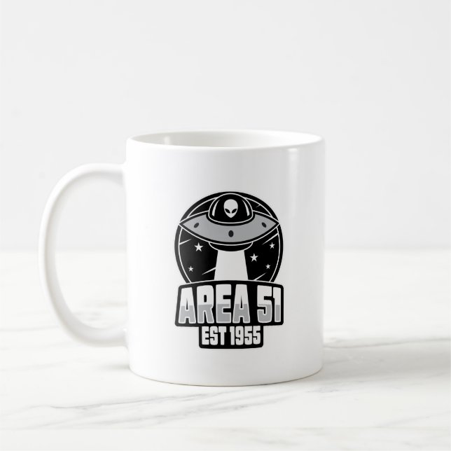 Caneca De Café Área de corte 51 Alienígena retrô do espaçamento (Esquerda)
