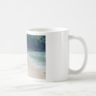 Caneca De Café Areia branca semelhante e mar azul-turquesa
