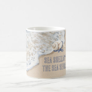 Caneca De Café Areia de Concha Marinha à Beira-Mar