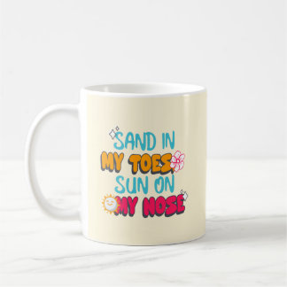 Caneca De Café Areia nos meus pés, Sol no meu nariz