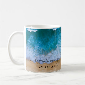Caneca De Café Areia Tropical e nome das ondas do oceano de praia