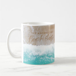 Caneca De Café Areia tropical oceano de praia ondas ensolaradas c