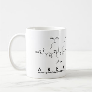 Caneca De Café Arek peptide name mug