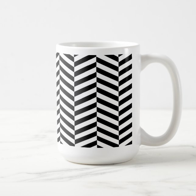 Caneca De Café Arenque Negro E Branco (Direita)