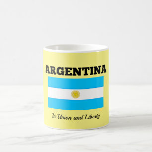 Caneca De Café Argentina - Bandeira e Motto