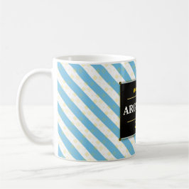 Caneca De Café Argentina Football Fan Flag Colors Stripe Pattern 