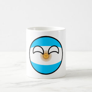 Caneca De Café Argentina Geeky de tensão engraçada Countryball