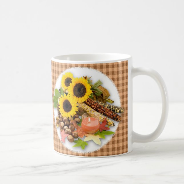 Caneca De Café Argumento Floral do outono (Direita)