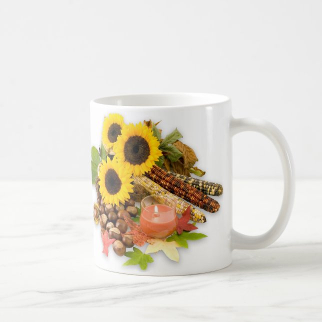 Caneca De Café Argumento Floral do outono (Direita)