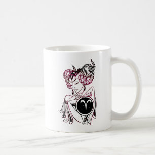 Caneca De Café Aries Art Deco Lady