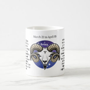 Caneca De Café Aries Café Mug para Amantes do Zodiac