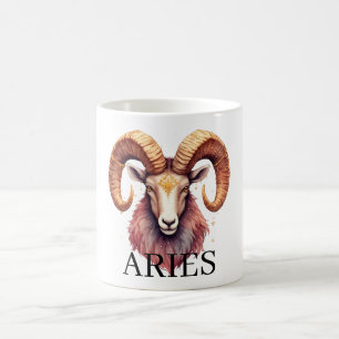 Caneca De Café Áries Carneiro Aquarela   Astrologia Zodíaco Celes