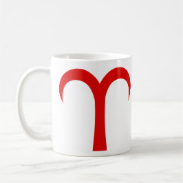 Caneca De Café Aries em vermelho