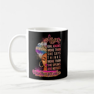 Caneca De Café Aries Girl Afro Melanin Queen Birthday Para Preto