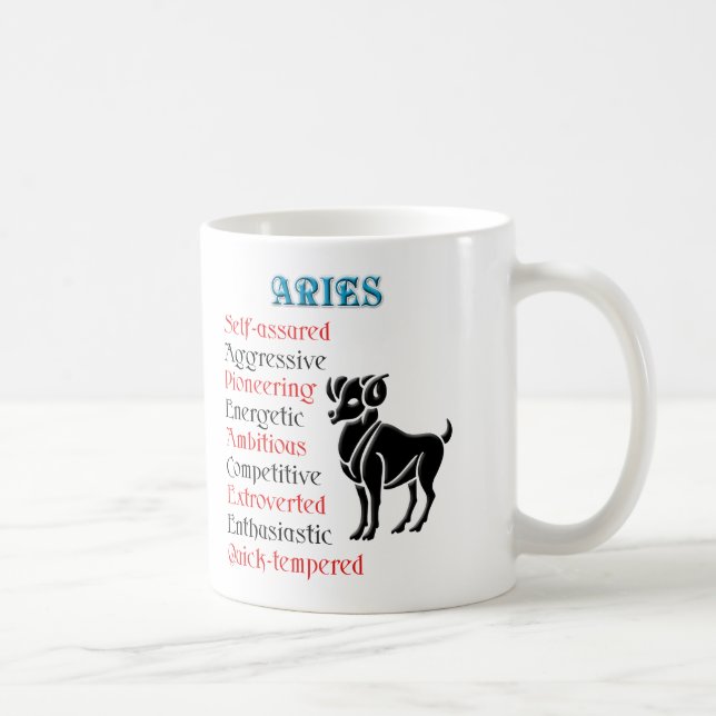Caneca De Café Aries Horoscope Sinal de Zodíaco (Direita)