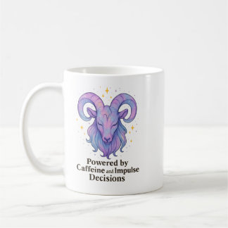 Caneca De Café Aries Mug – Powered by Caffeine and Impulse Decisi