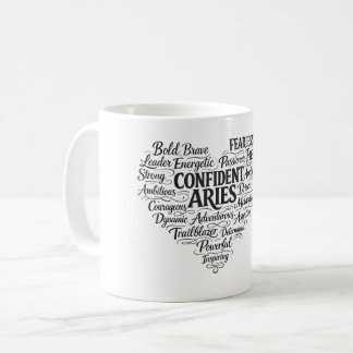 Caneca de Café Áries | Nuvem de Palavras do Zodíac