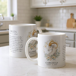 Caneca De Café Aries Zodiac Sign Horoscope Personalized Gift