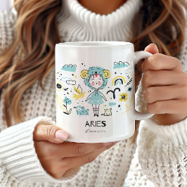 Caneca De Café Aries Zodiac Sinal Mug, Cute Astrology Horoscope