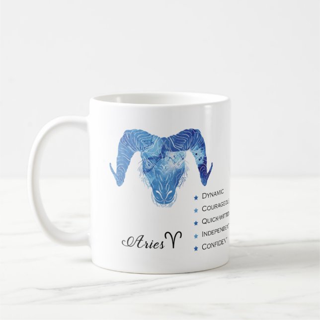 Caneca De Café Aries Zodiac Traits Mug (Esquerda)