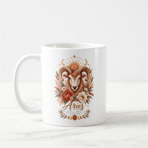 Caneca De Café Áries Zodíaco Terracota Astronomia Botânica