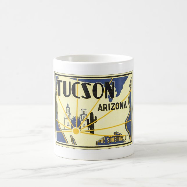 Caneca De Café Arizona de Tucson do vintage (Centro)