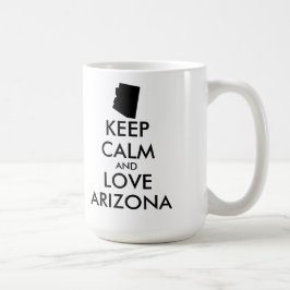 Caneca De Café Arizona personalizável MANTER CALM e AMOR