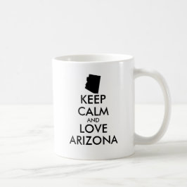 Caneca De Café Arizona personalizável MANTER CALM e AMOR