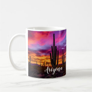 Caneca De Café Arizona Saguaro Cactus Southwestern Desert Sunset