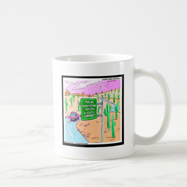 Caneca De Café Arizona: Um Gated Community Funny Gifs & Camisetas (Direita)