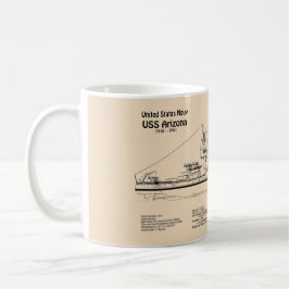 Caneca De Café ARIZONA USS - Enviar Planos de Impressão Blueprint