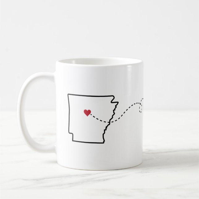 Caneca De Café Arkansas - Califórnia - Heart2Heart Coffee Mug (Esquerda)