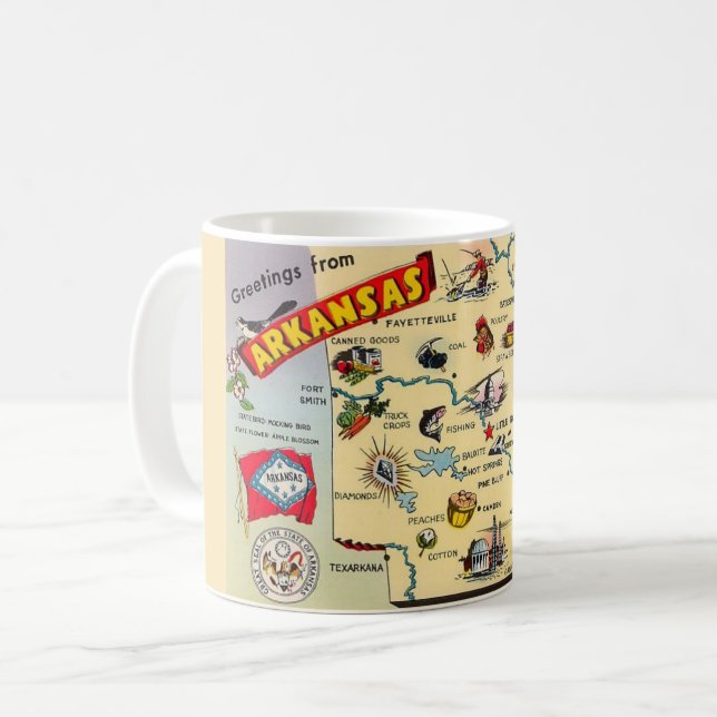 Caneca De Café Arkansas Map Mug (Frente Esquerda)