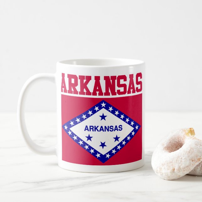 Caneca De Café Arkansas State Flag Mug (Com Donut)
