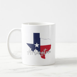 Caneca De Café Arlington, Texas Flag Map