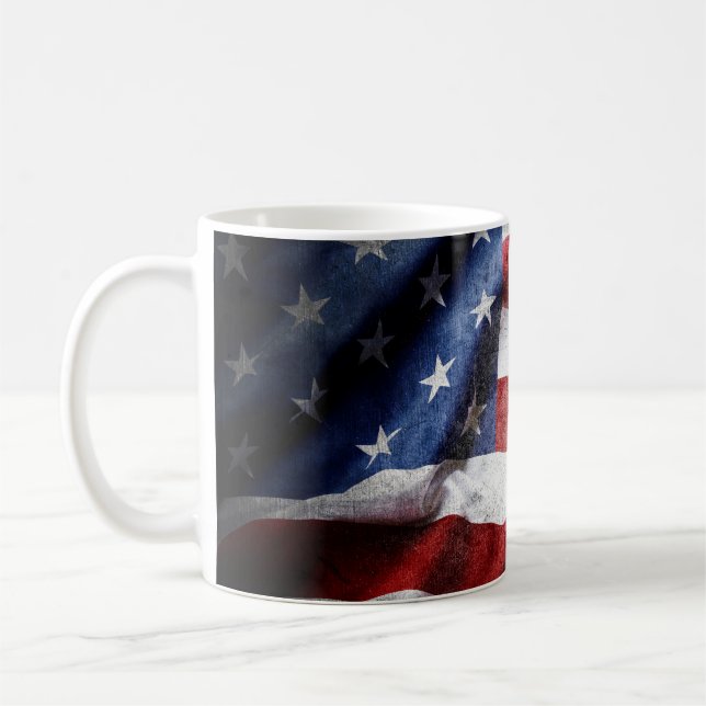 Caneca De Café Armadilha de bandeira americana. (Esquerda)
