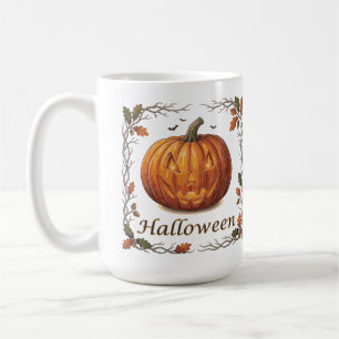 Caneca De Café Armadilha de Halloween Assustadora de Folha de Out