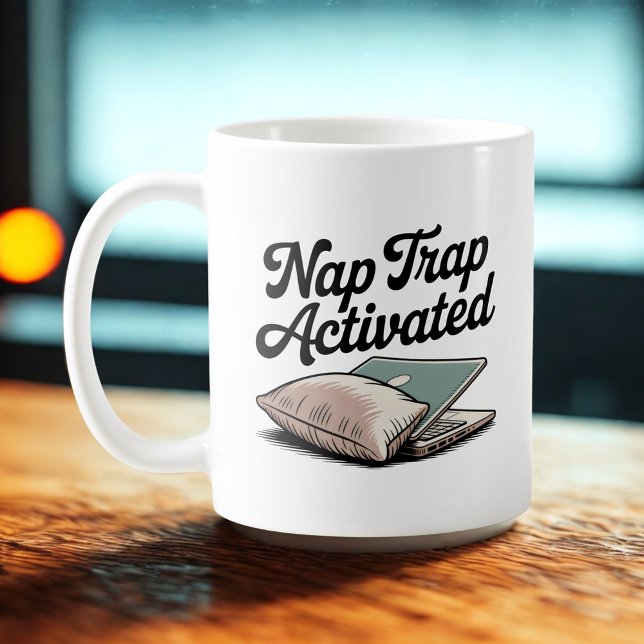 Caneca De Café Armadilha de Soneca Ativada | Humor emocional com  (Criador carregado)