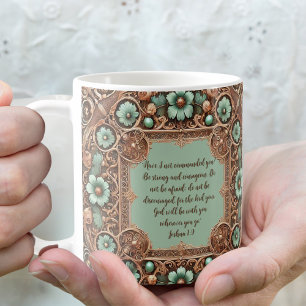 Caneca De Café Armadura de cobre e turquesa personalizável