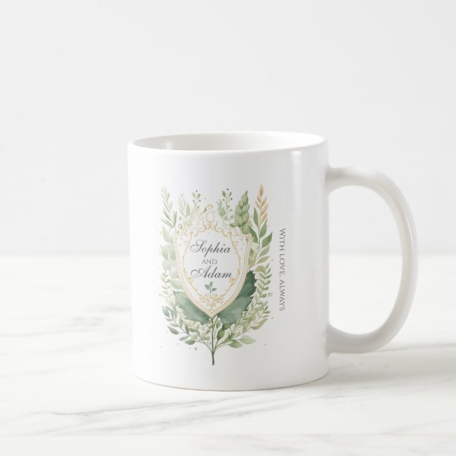 Caneca De Café Armamento Rustic Greenery Shield Personaliza (Direita)