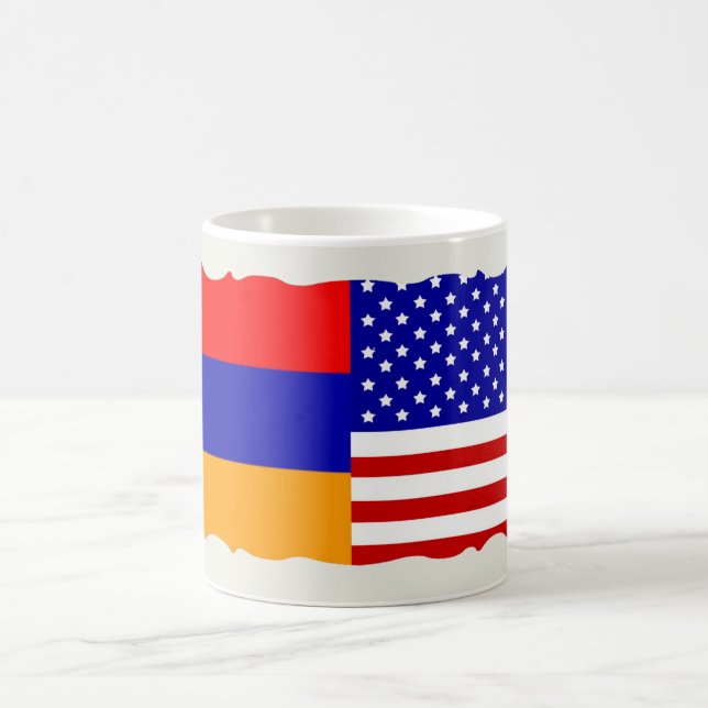 Caneca De Café Armênio e EUA - Bandeira Café Mug (Centro)