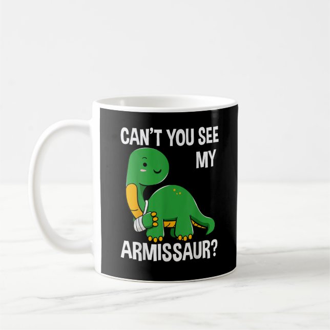 Caneca De Café Armissaur Ossos Quebrados Lesão no Braço Dinossaur (Esquerda)